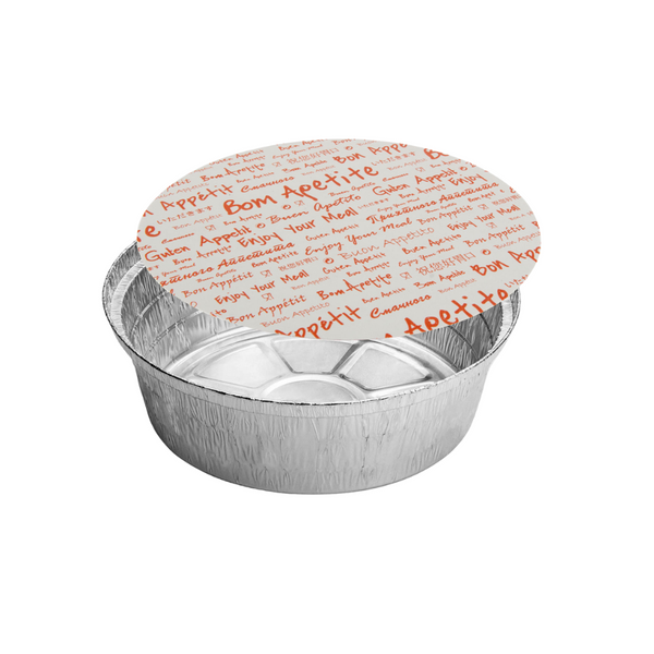Caixa Take Away Aluminio Redonda C/tampa CPE 950 ML - Pack 1