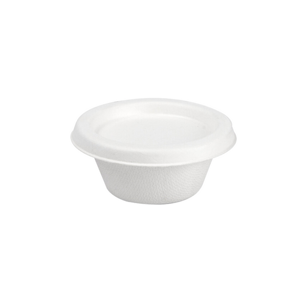 Taça para Molhos C/Tampa Fibra de Cana 59 ML - Pack 50 Uni