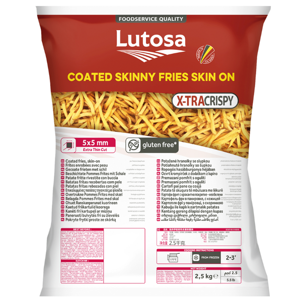 Batata Palito Crispy 5x5 Congelada Lutosa - Saco 2,5 Kg