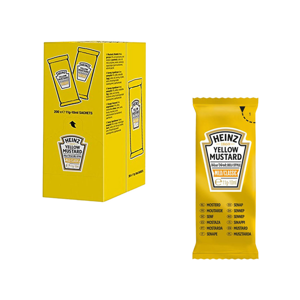 Mostarda Heinz Saquetas 10ml - Pack 200 Uni