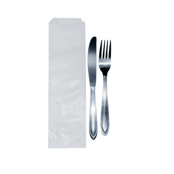 Saco Talheres Papel Branco 8X3,5X28 - Pack 2000 Uni