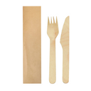 Kit Garfo + Faca Madeira UP - Pack 100 Uni