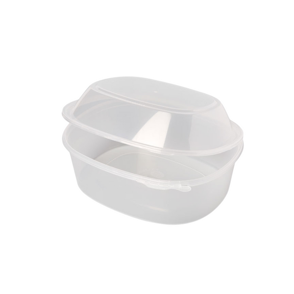 Caixa Take Away Oval C/Tampa Alta Seg. PP 1500 ML - 50 Uni