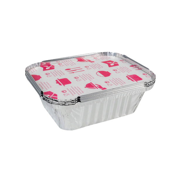 Caixa Take Away Aluminio Rectangular C/Tampa 500 ML - Pack 1