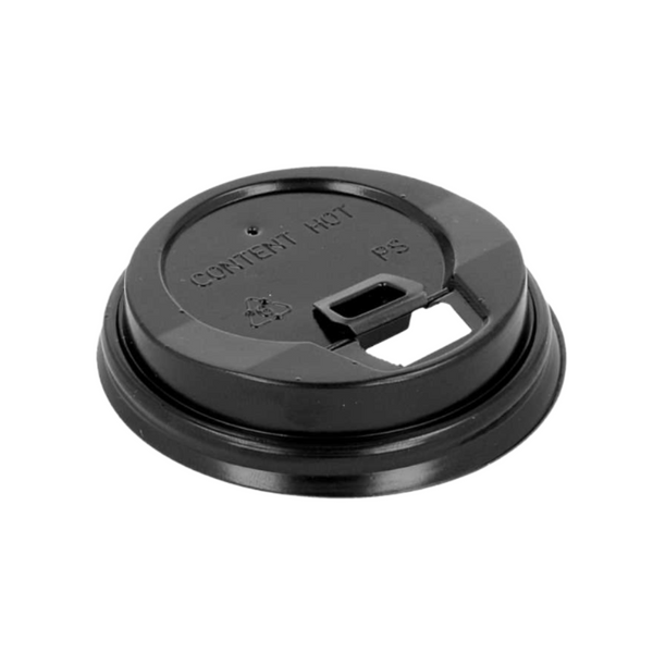 Tampa Preta Para Copo Cartão 240 ML Antiderrame - 100 Uni