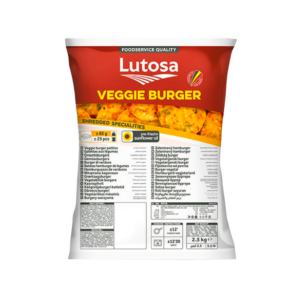 Hamburguer Vegetariano Congelado Lutosa - Saco 2,5 Kg